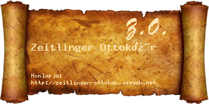 Zeitlinger Ottokár névjegykártya